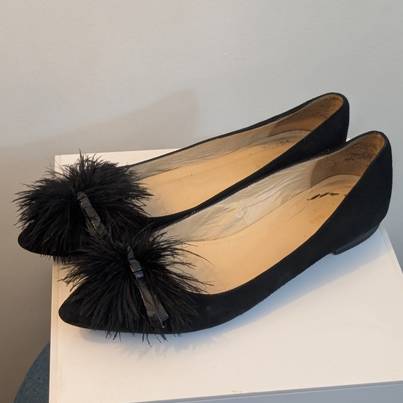 Kate Spade Pom-Pom Flats Made in Italy VGUC Size 8M - Picture 1 of 5